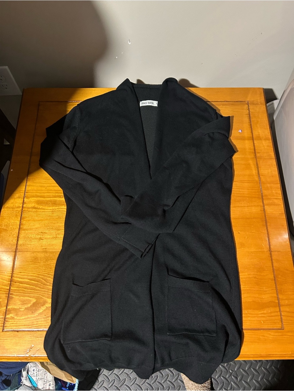(3/$10) Black Open-Front Women's Cardigan